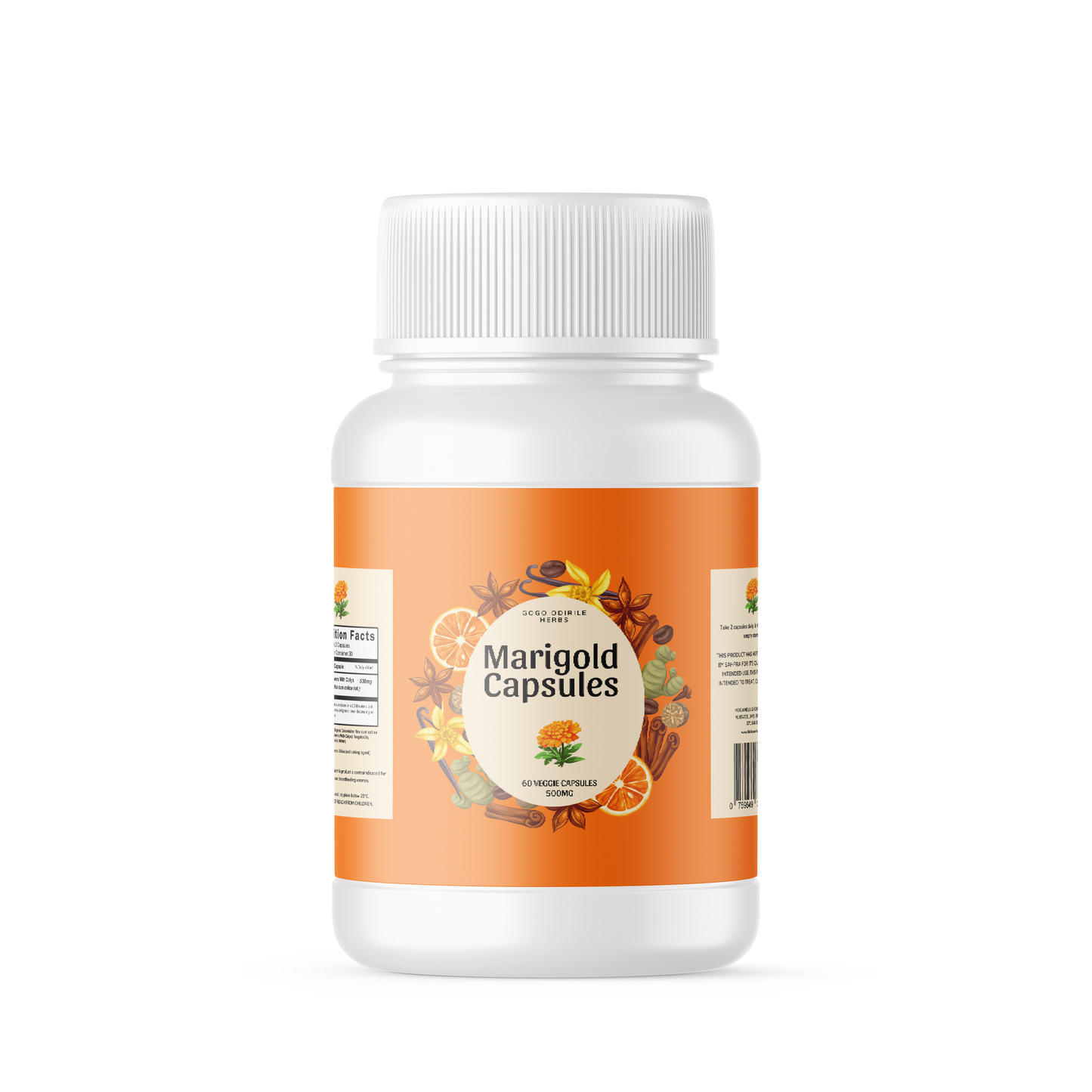 Gogo Odirile Marigold Flowers With Calyx 60 Capsules (500MG)