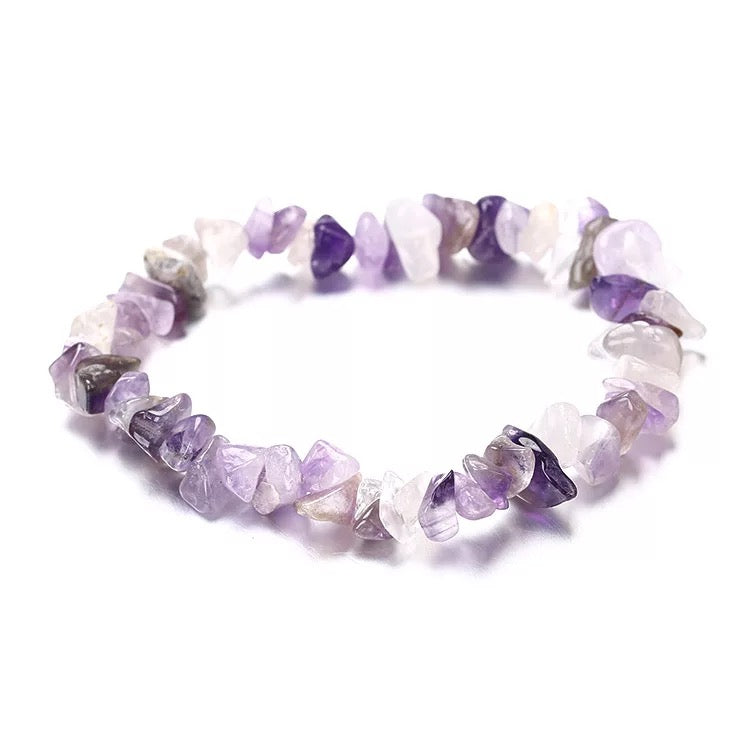 Amethyst Crystal Chip Bracelet